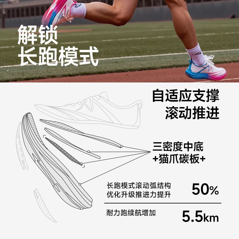 音速猫逆天3.5 | 北京体育大学 碳板跑鞋体考体测竞速专业跑步鞋 图片 3