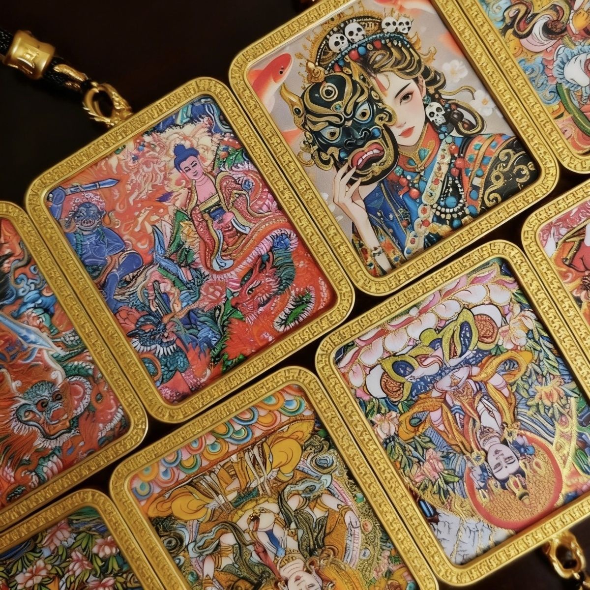Traditional Hand-Painted White Tara Thangka detail 2