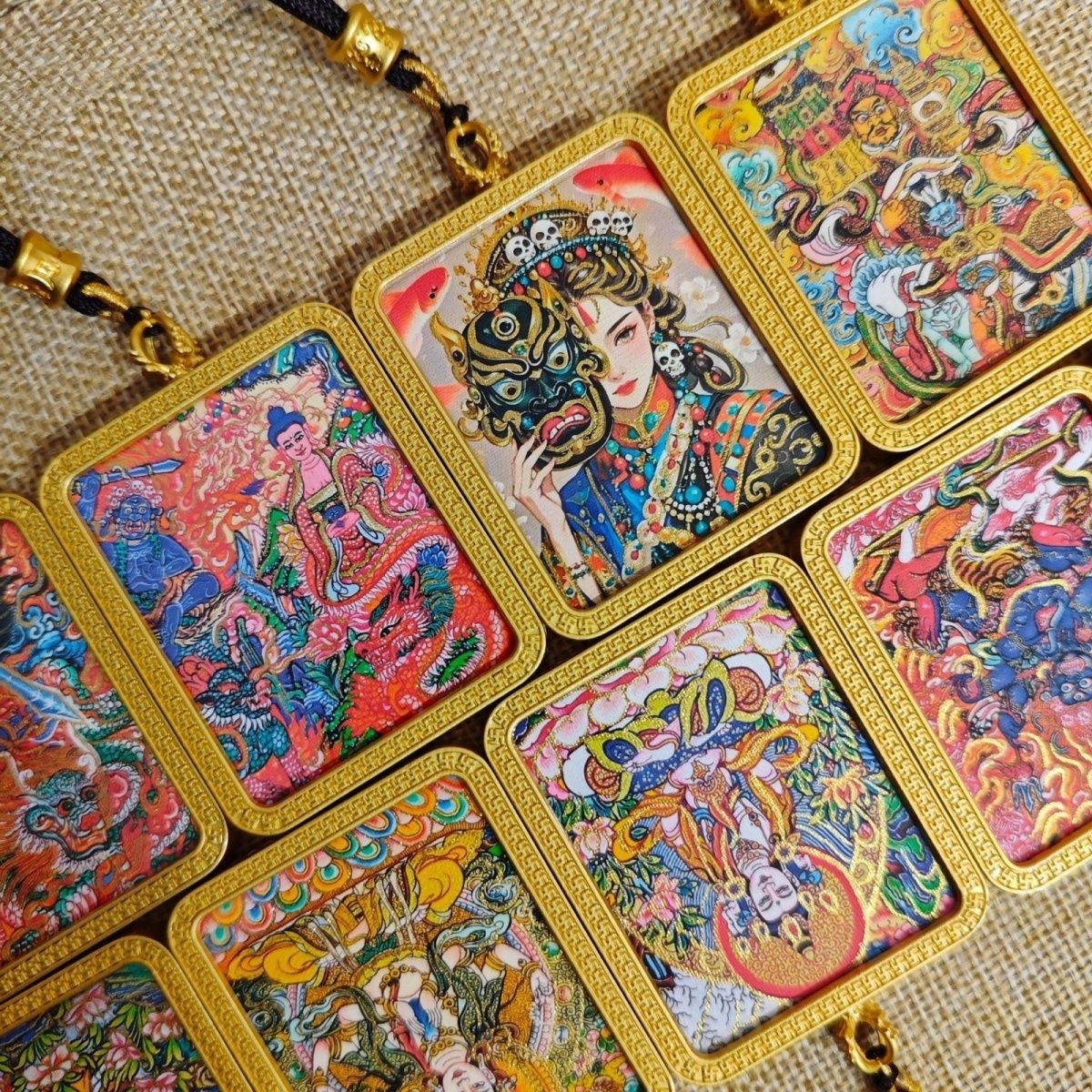 Traditional Hand-Painted White Tara Thangka detail 3