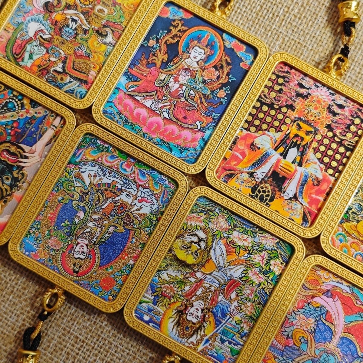 Traditional Hand-Painted White Tara Thangka detail 5