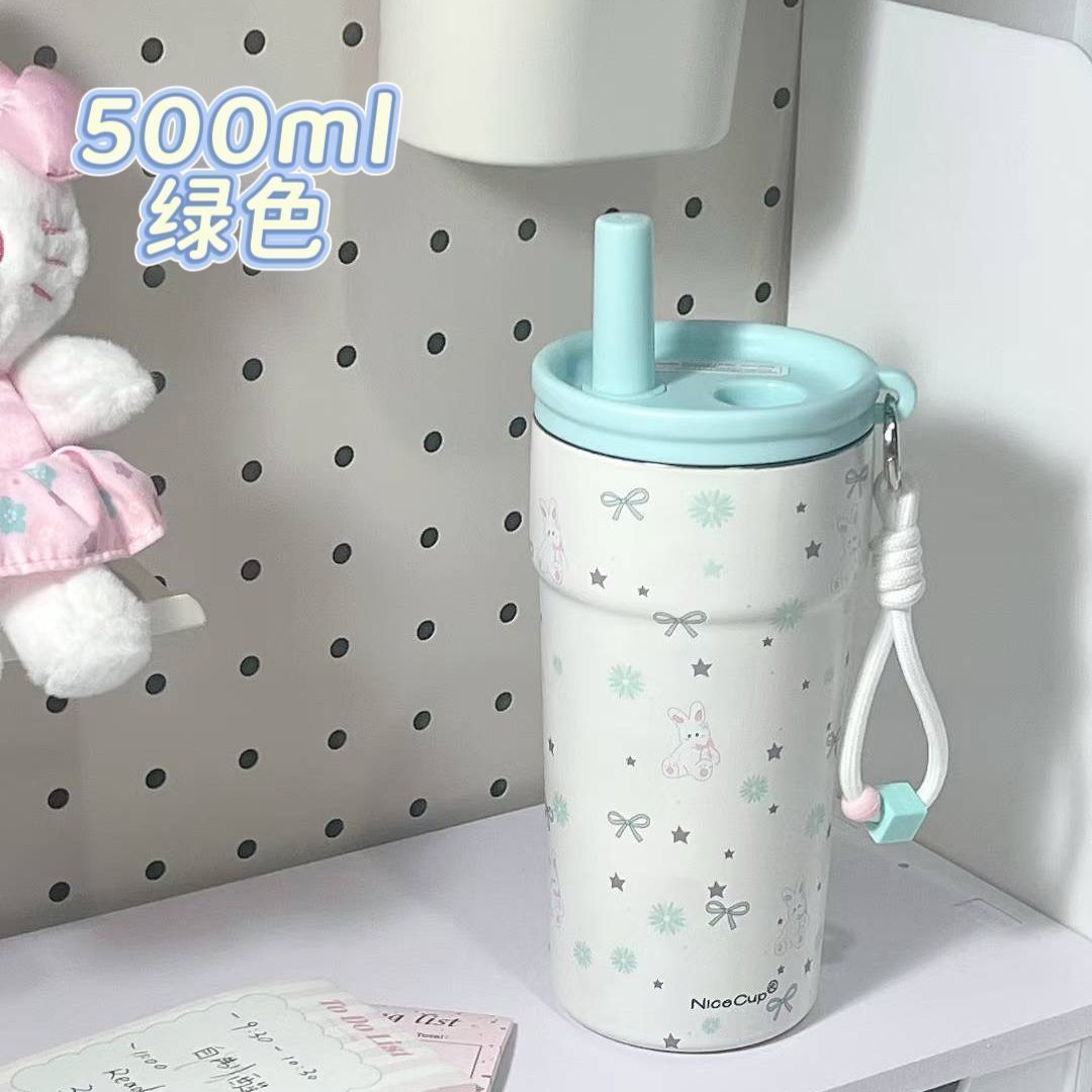 可爱新款杯子ins高颜值水杯大容量便携吸