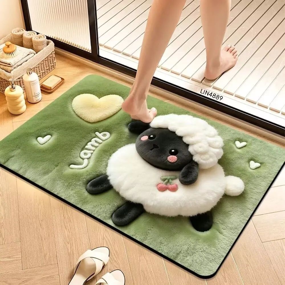 【秒吸水】5D立体硅藻泥地垫卡通卫生间浴室防滑吸水家用脚垫入户