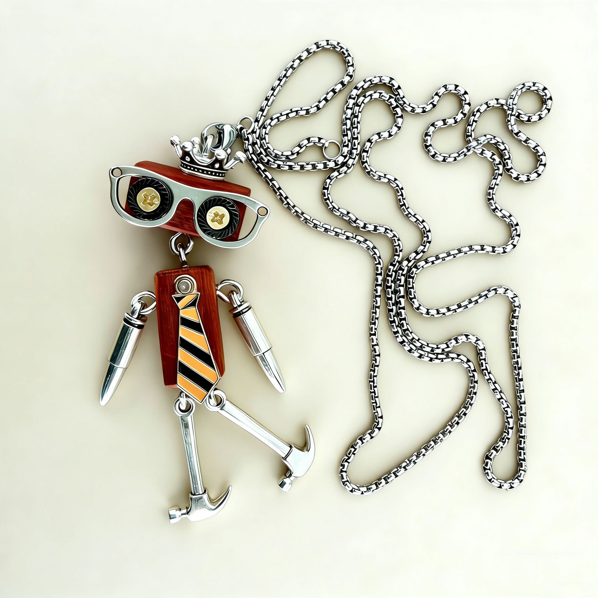 Original Handmade Punk Robot New Year Graduation Gift For Students, Boys And Girls, Personalized Niche Trendy Necklace_voghion.com
