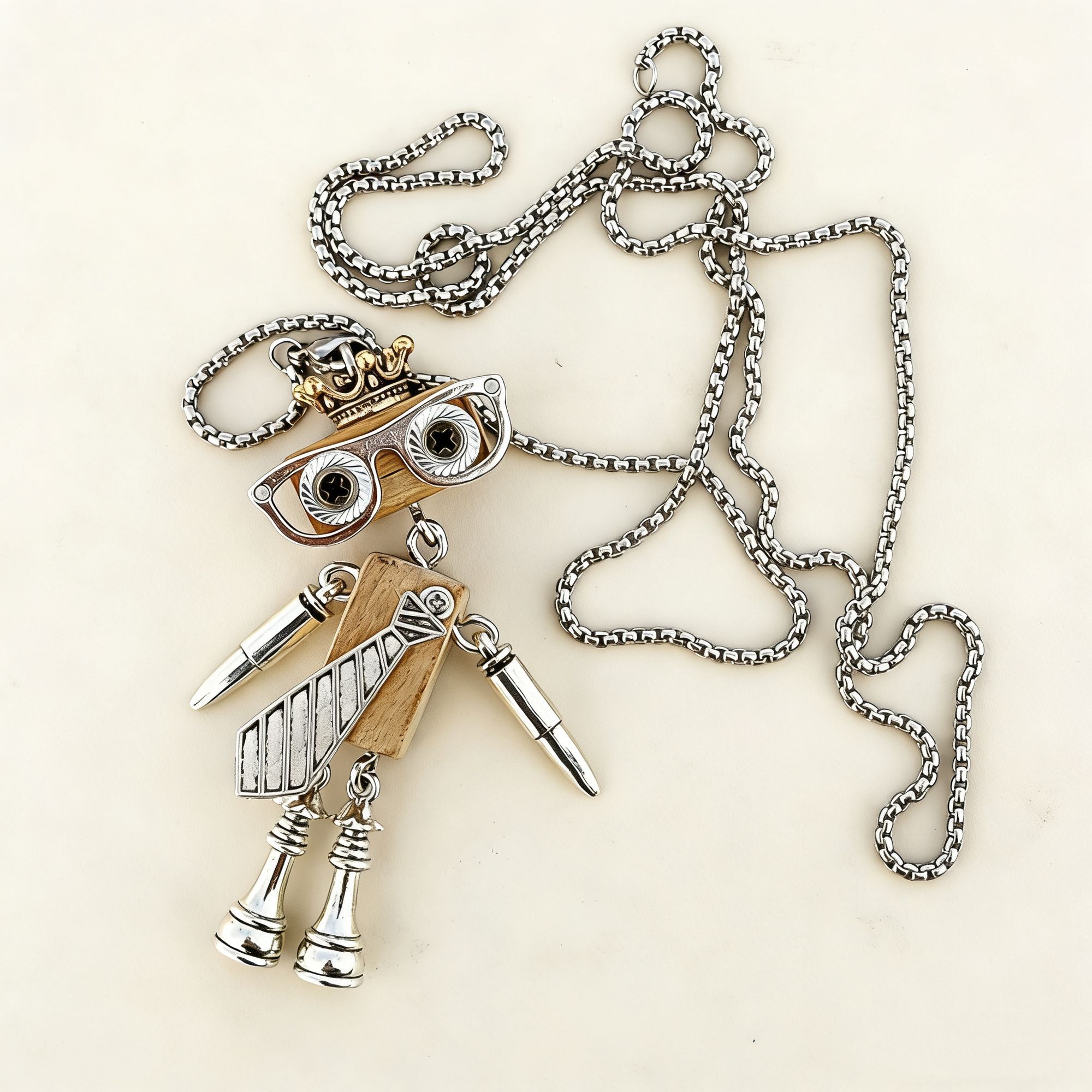 Original Handmade Punk Robot New Year Graduation Gift For Students, Boys And Girls, Personalized Niche Trendy Necklace_voghion.com