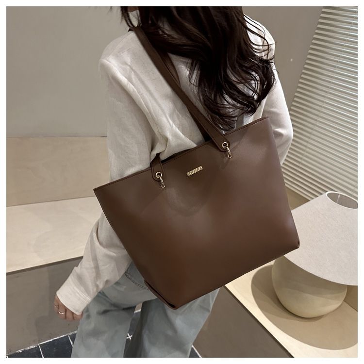 Stylish Large Capacity Women Tote Bag With Simple Texture Design_voghion.com