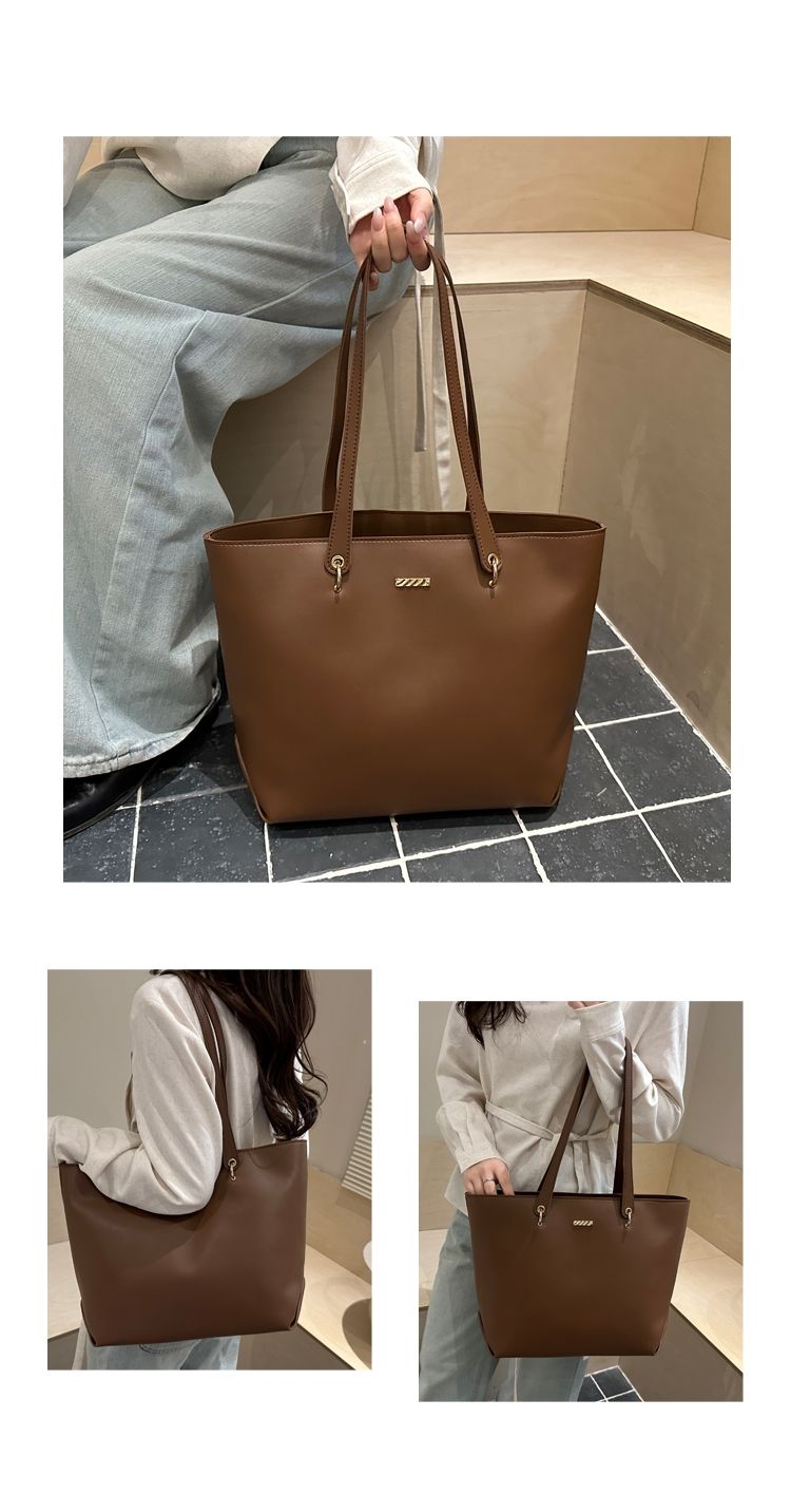 Stylish Large Capacity Women Tote Bag With Simple Texture Design_voghion.com