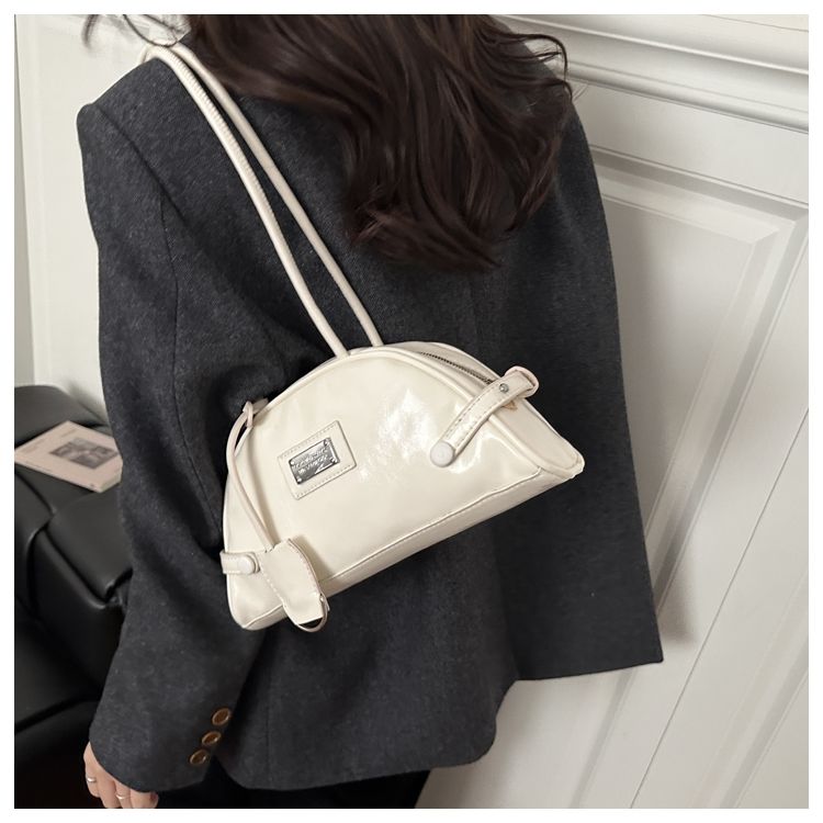 Retro Boston Shoulder Bag For Women Unique Bowling Style Bag_voghion.com