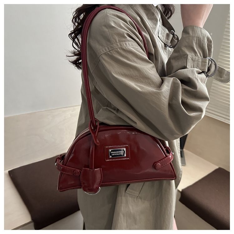 Retro Boston Shoulder Bag For Women Unique Bowling Style Bag_voghion.com