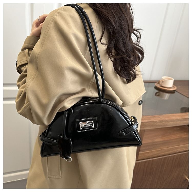Retro Boston Shoulder Bag For Women Unique Bowling Style Bag_voghion.com