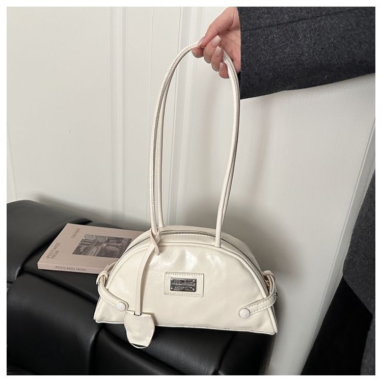 Retro Boston Shoulder Bag For Women Unique Bowling Style Bag_voghion.com