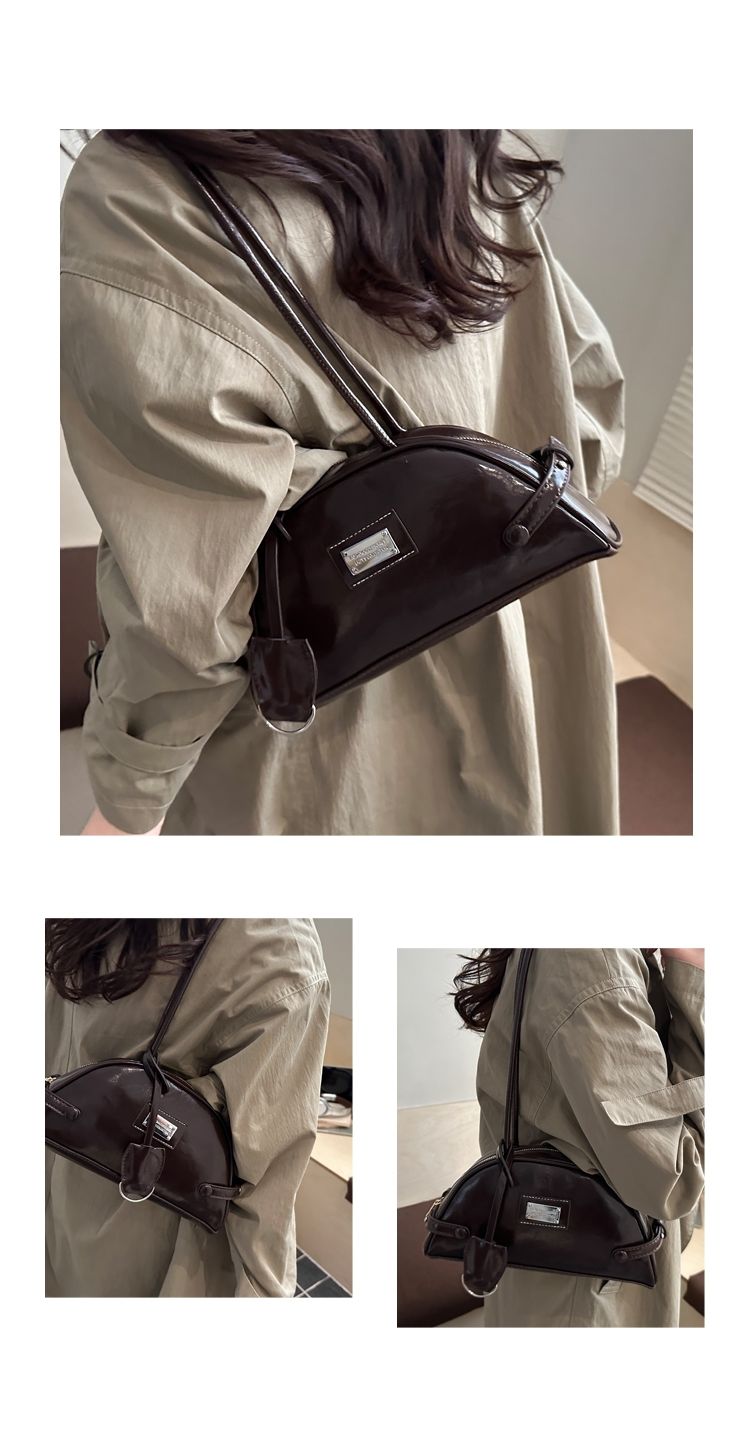 Retro Boston Shoulder Bag For Women Unique Bowling Style Bag_voghion.com