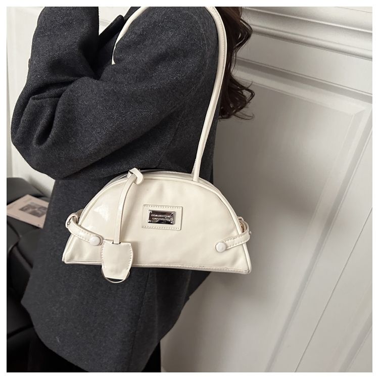 Retro Boston Shoulder Bag For Women Unique Bowling Style Bag_voghion.com