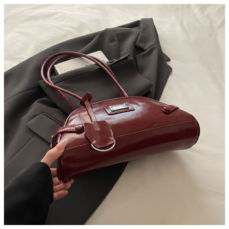 Retro Boston Shoulder Bag For Women Unique Bowling Style Bag_voghion.com