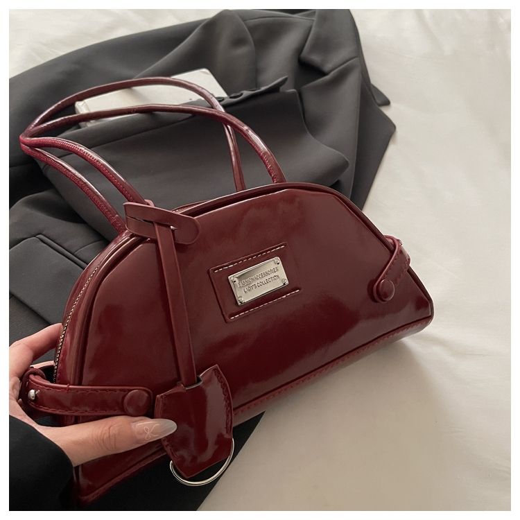 Retro Boston Shoulder Bag For Women Unique Bowling Style Bag_voghion.com