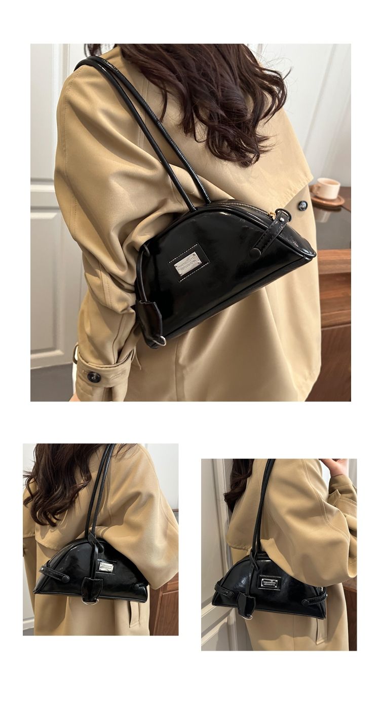 Retro Boston Shoulder Bag For Women Unique Bowling Style Bag_voghion.com