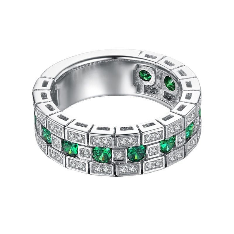 Retro Wide Band Ring With Imitation Diamonds High End Design_voghion.com