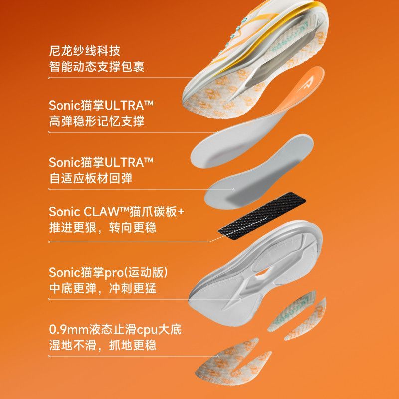 音速猫逆天3.5 | 北京体育大学 碳板跑鞋学生体育训练专业运动鞋 图片 3