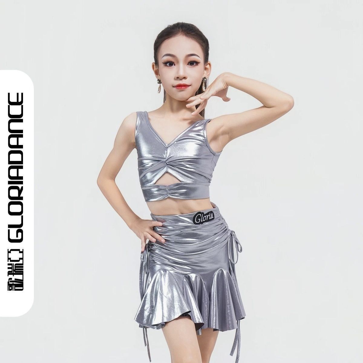 2026拉丁舞服夏季新款女童练功服豹纹吊带连衣裙专业训练服