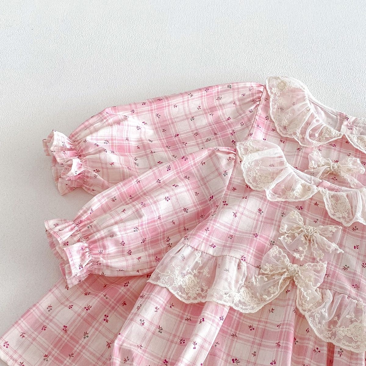 Vestido de princesa de primavera de manga larga para niña, de algodón puro para bebé con cuello de muñeca, ideal para Año Nuevo._voghion.com