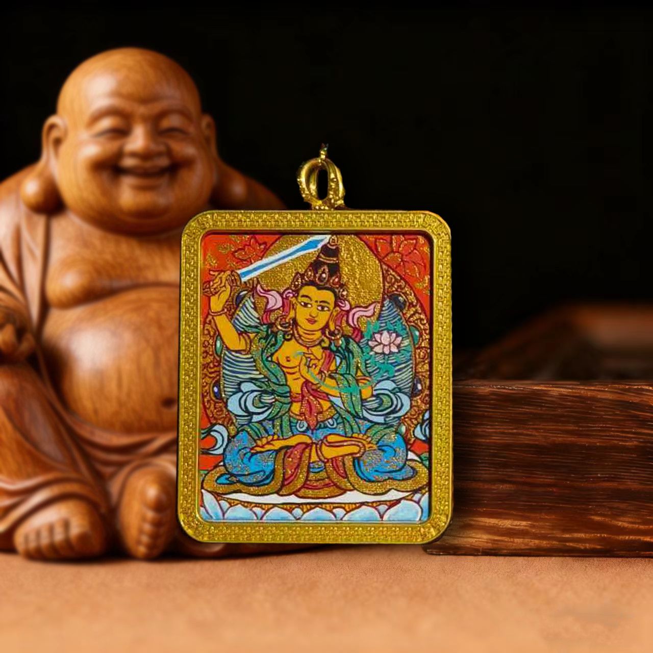 Masterpiece Hand-Painted Vajradhara Thangka detail 2