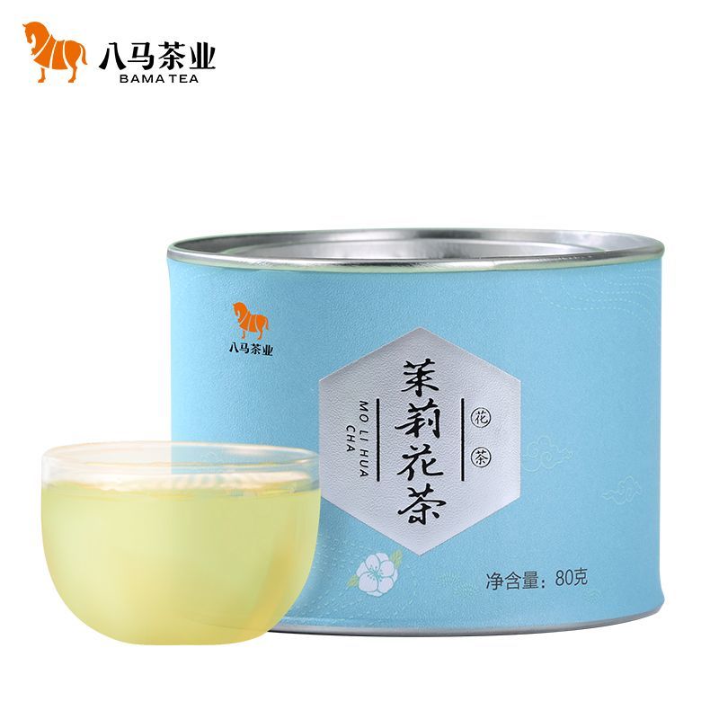 八马茶业 烘青茶茉莉花茶绿茶浓香型散装自饮罐装80g 图片 9