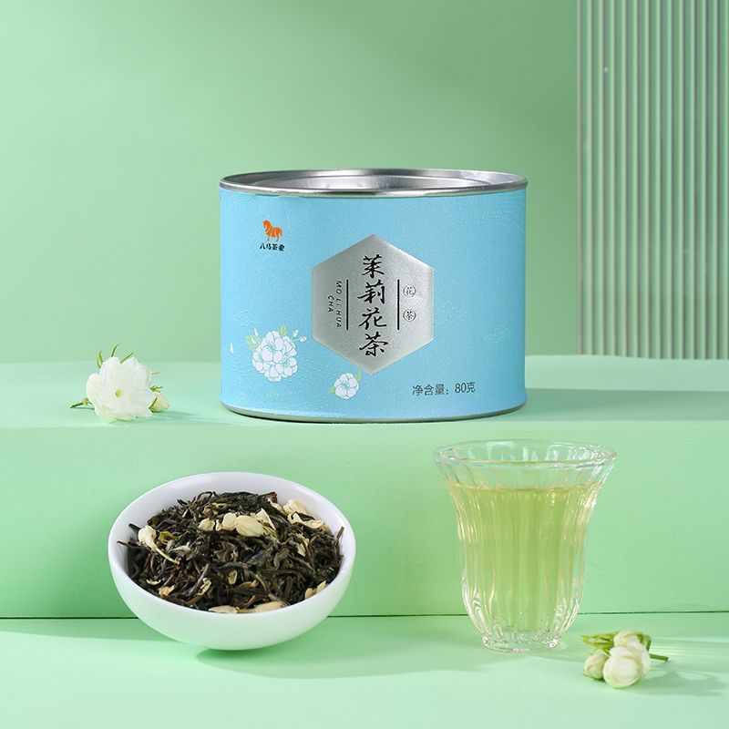 八马茶业 烘青茶茉莉花茶绿茶浓香型散装自饮罐装80g 图片 3