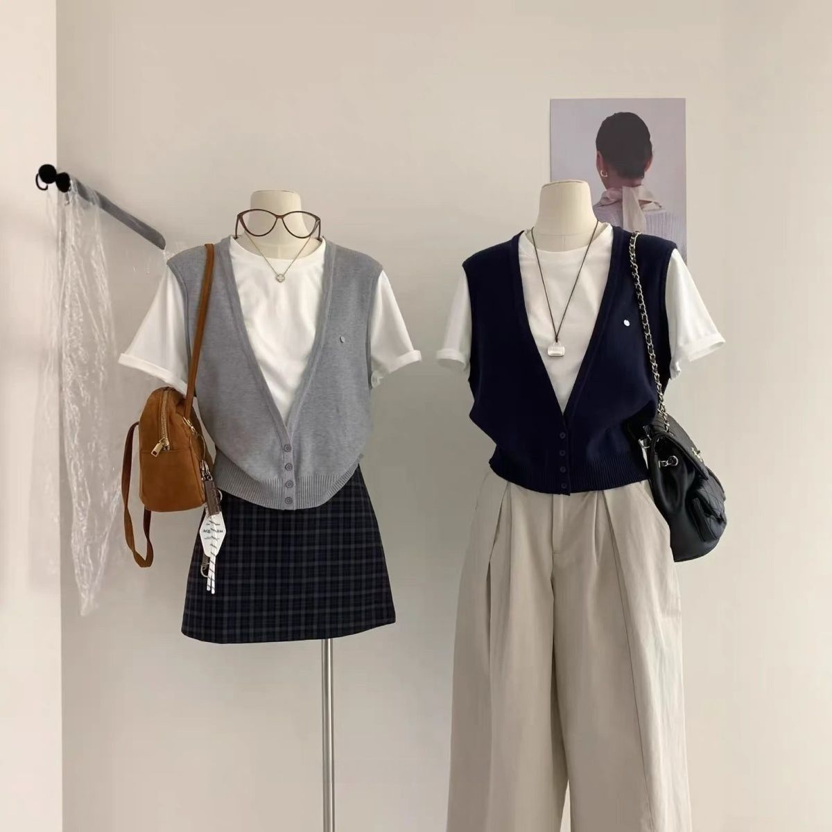 2026夏季新款女装短袖针织衫假两件拼接款式款式修身显瘦透气上衣