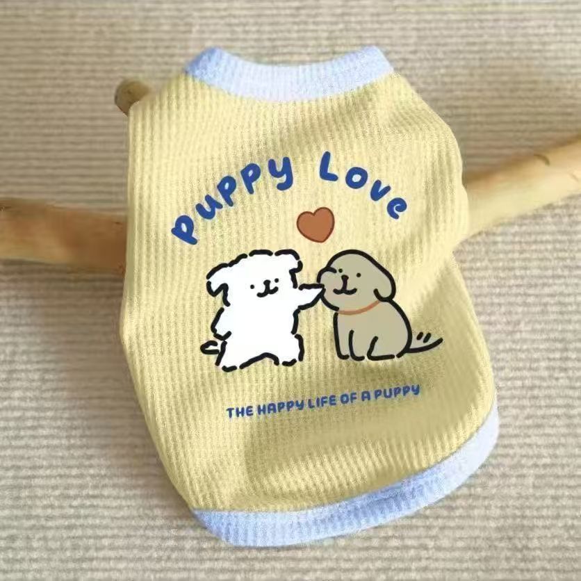 猫咪衣服薄款华夫格背心幼猫春夏季衣服比熊博美小型犬泰迪防掉毛