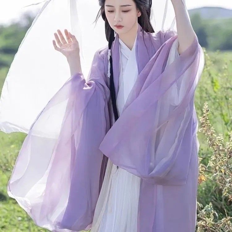 汉服女清冷风大袖女侠霸气交领原创直裾超仙套装古装长款古风套装 图片 3