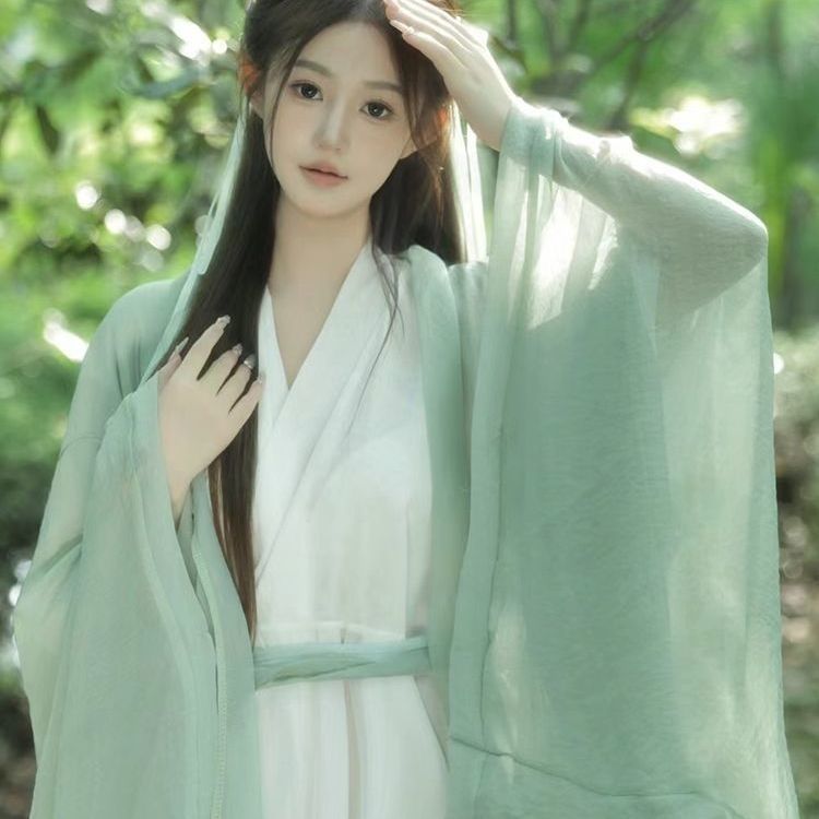汉服女清冷风大袖女侠霸气交领原创直裾超仙套装古装长款古风套装 图片 2