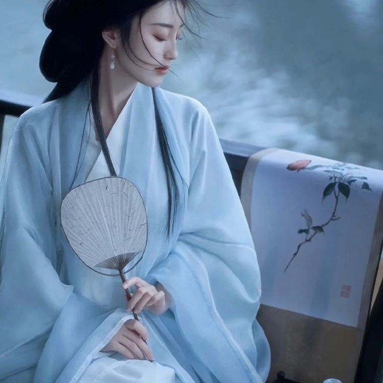 汉服女清冷风大袖女侠霸气交领原创直裾超仙套装古装长款古风套装