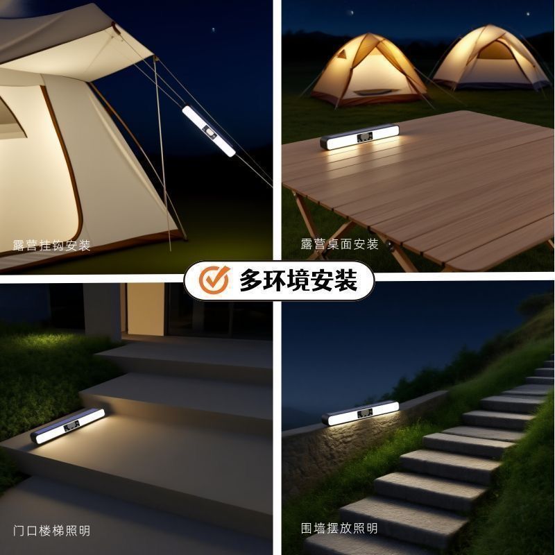 太阳能夹子灯暖光窗户长条灯户外围栏超亮家用防水人体感应照庭院 图片 6