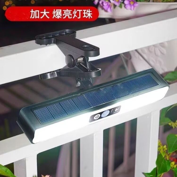 太阳能夹子灯暖光窗户长条灯户外围栏超亮家用防水人体感应照庭院 图片 5