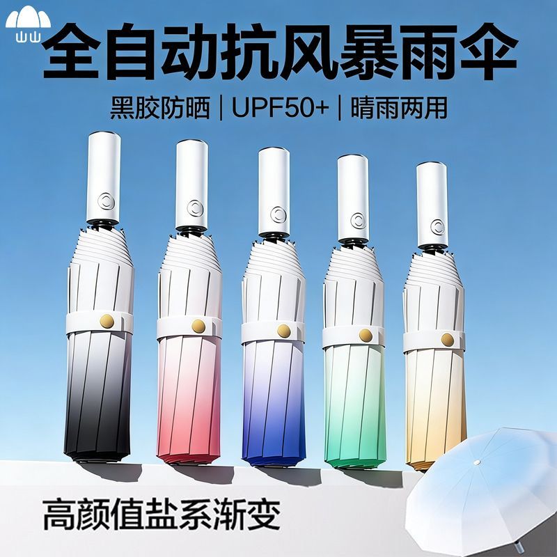 全自动雨伞男折叠伞女学生大号防晒防紫外线雨伞晴雨两用伞太阳伞 图片 6