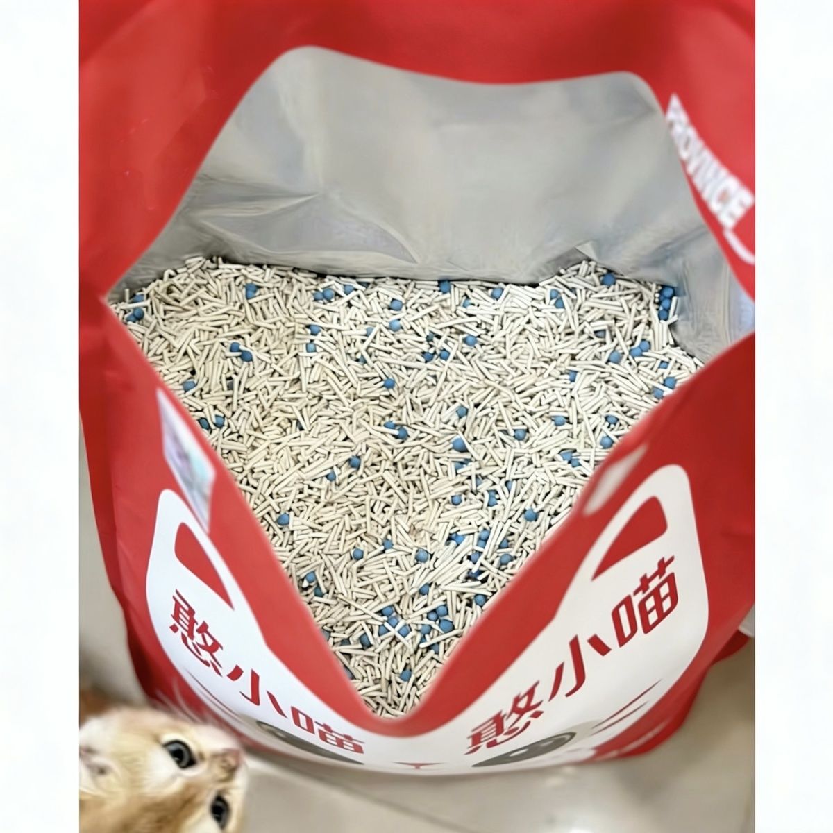 高品质憨小喵豆腐混合砂不沾底强除臭秒结团无尘抑菌猫砂工厂直发