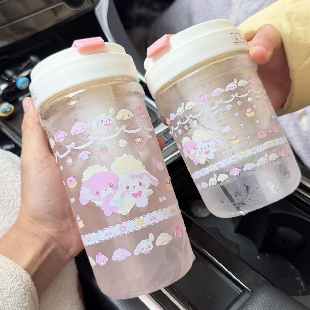 原创爆款塑料杯女生高颜值学生校园便携提环