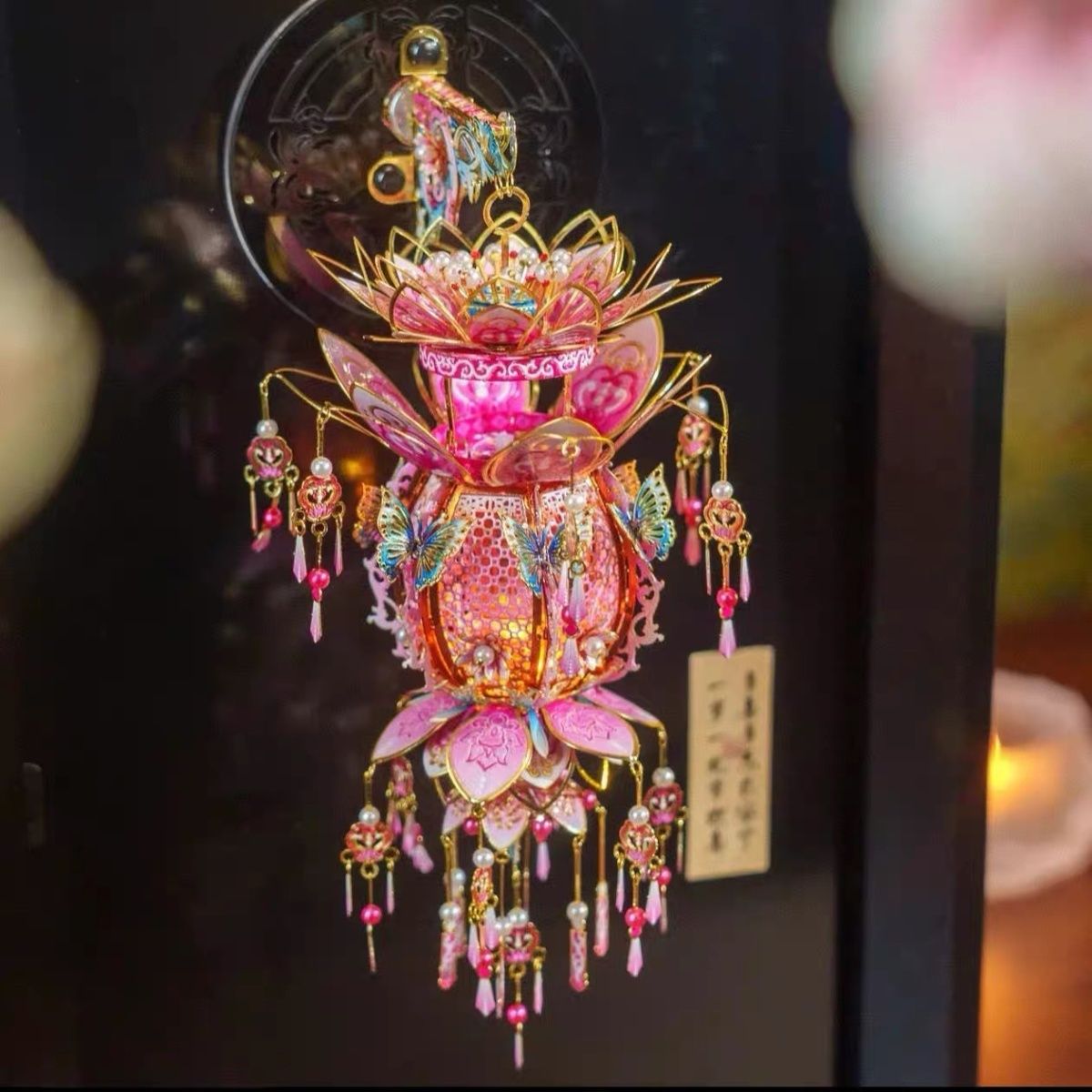 国风粉黛凤冠立体点翠金属拼图冰箱贴拼装手工模型diy玩具礼物3D 图片 6