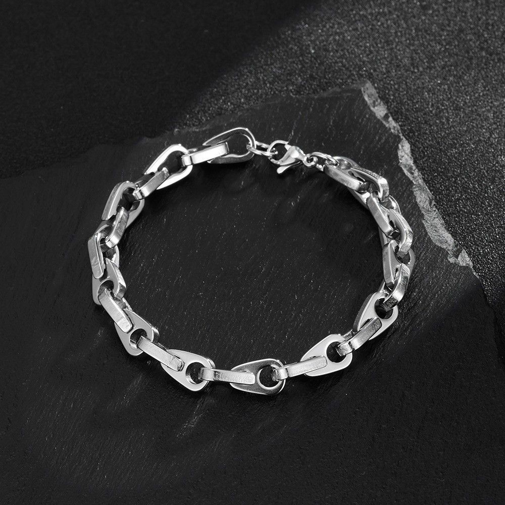 Hot-selling New Product : Titanium Steel Water Drop Bracelet Silver Chain Bracelet, Versatile Stylish_voghion.com
