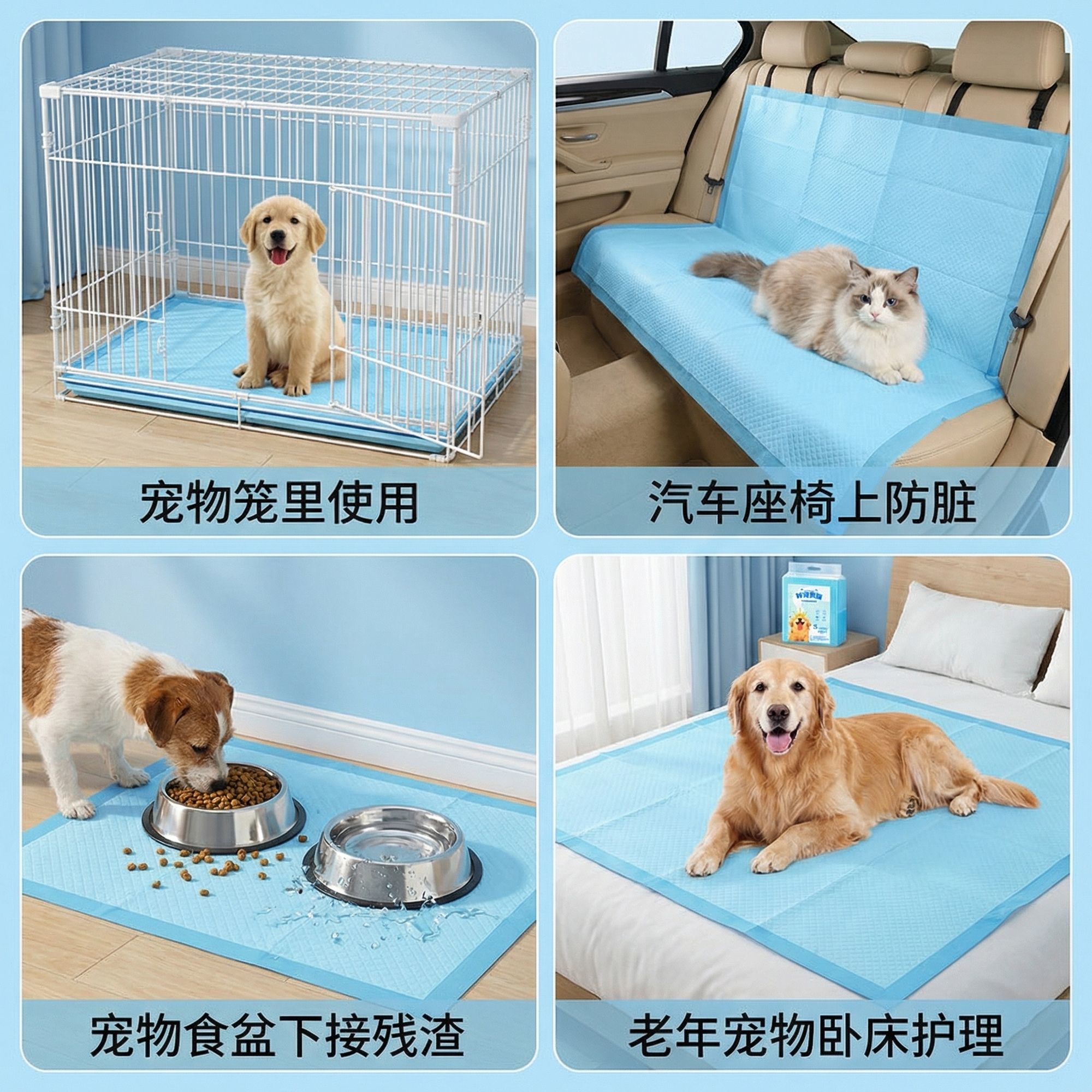 加厚尿布小狗宠物通用纸尿垫一次性隔尿垫卫生吸水尿不湿猫用 图片 5