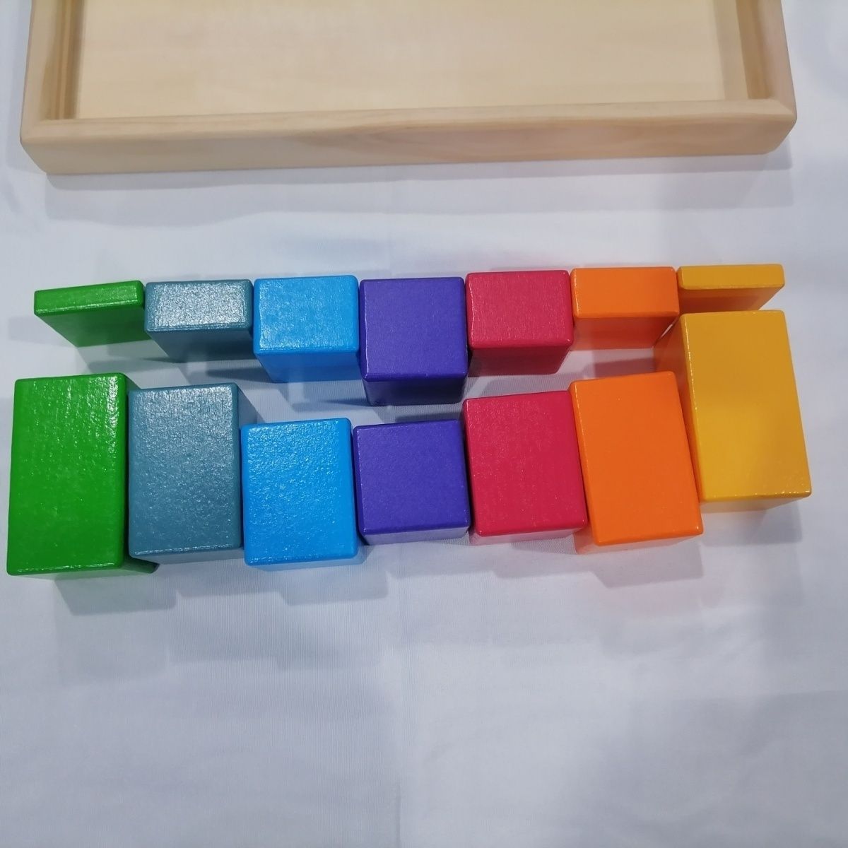 底盒有瑕疵发黄 慎拍 蒙氏早教彩虹分数积木 31.5×11cm 图片 4