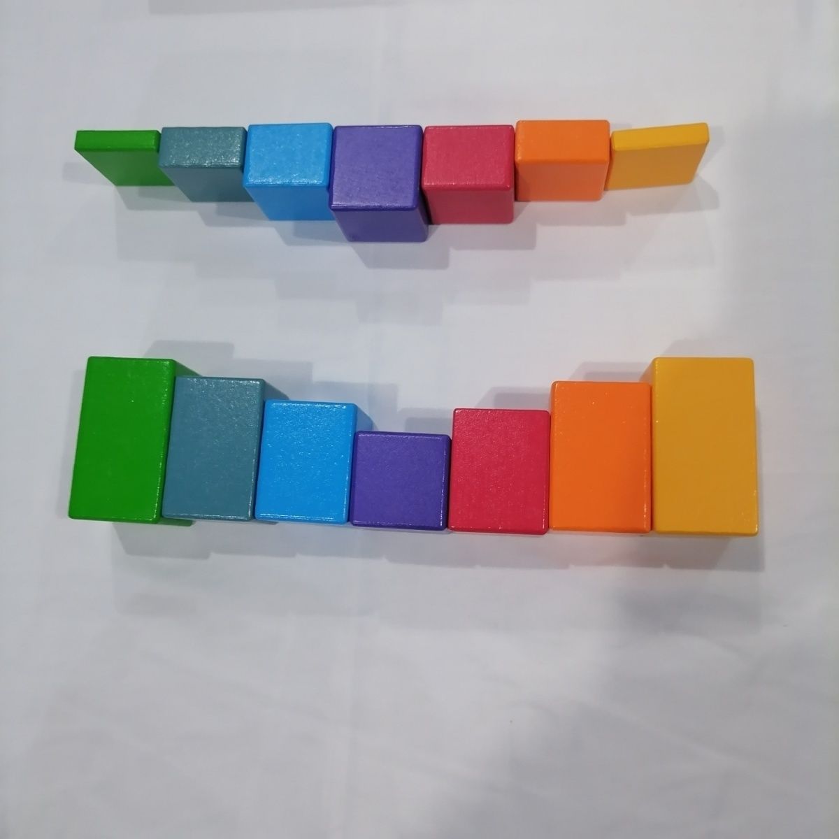 底盒有瑕疵发黄 慎拍 蒙氏早教彩虹分数积木 31.5×11cm 图片 10