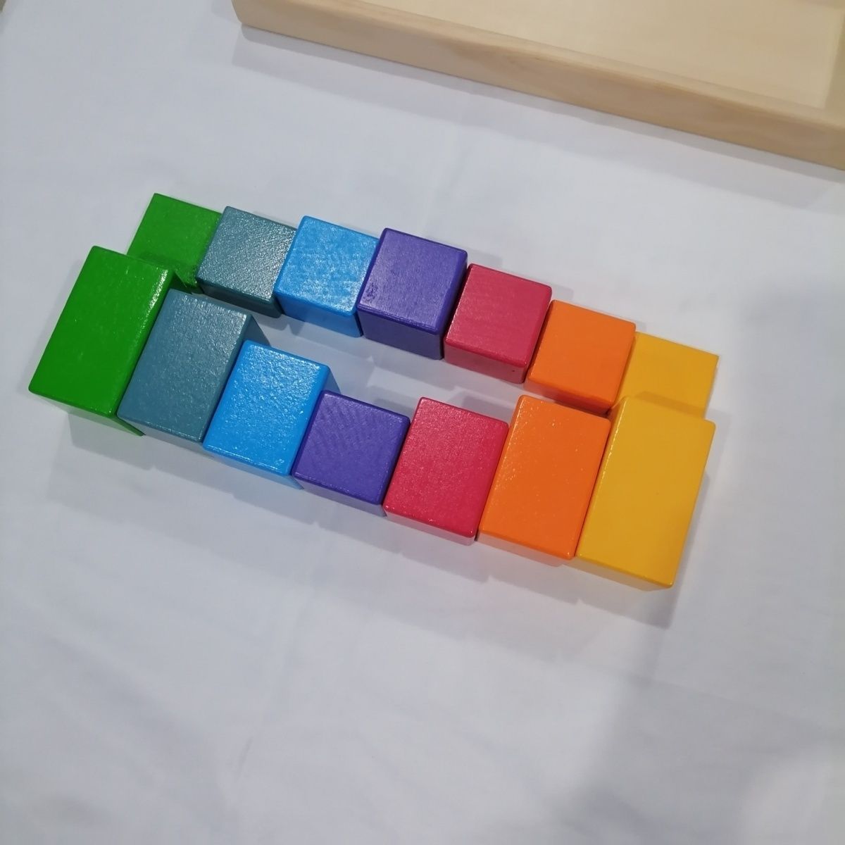 底盒有瑕疵发黄 慎拍 蒙氏早教彩虹分数积木 31.5×11cm 图片 8