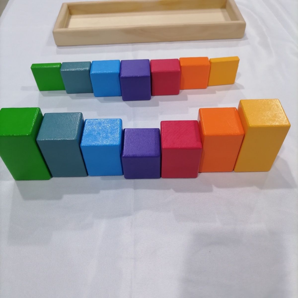 底盒有瑕疵发黄 慎拍 蒙氏早教彩虹分数积木 31.5×11cm 图片 7
