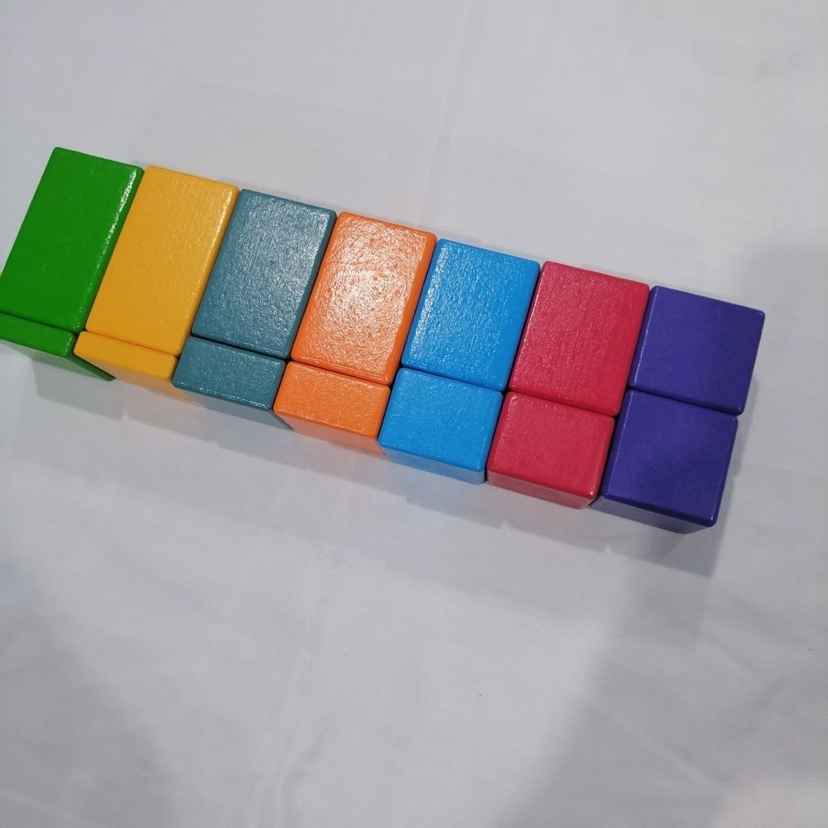 底盒有瑕疵发黄 慎拍 蒙氏早教彩虹分数积木 31.5×11cm 图片 9
