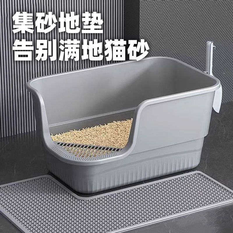 超大号猫砂盆缅因猫半封闭式隔臭防溅特大猫厕所屎盆猫厕所长方形