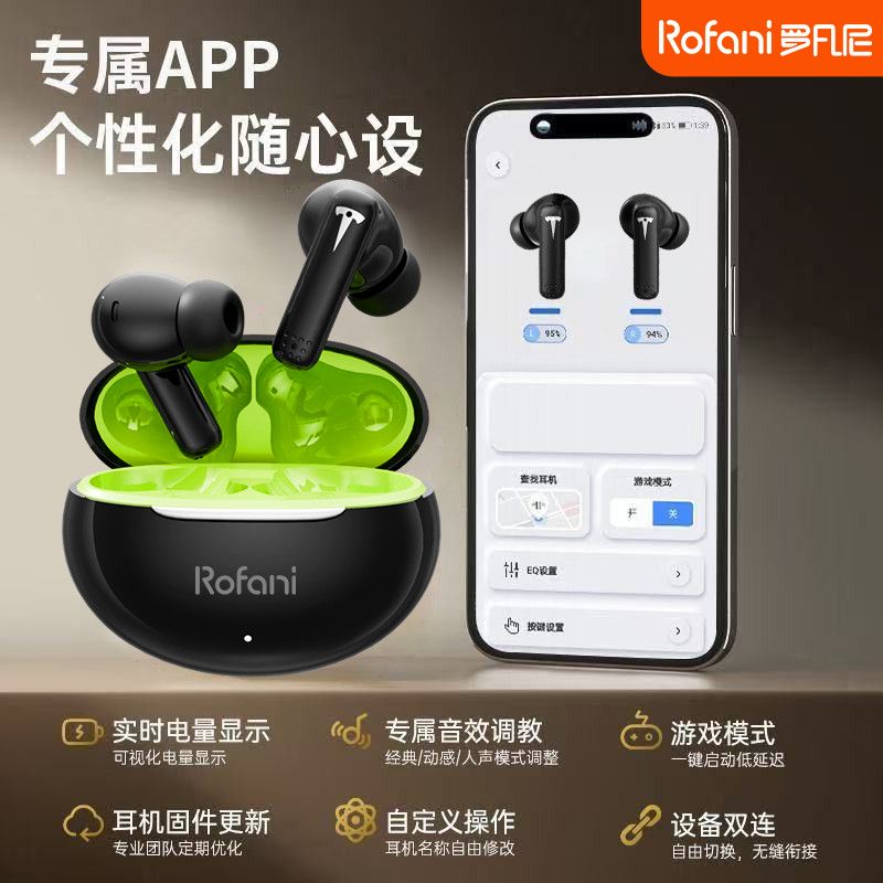 罗凡尼蓝牙耳机入耳式2026无线高音质新款降噪运动超长续航A13Pro