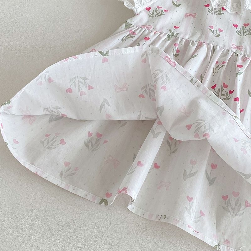 Atmosphärischer Spitzen-spieler Für Mädchen Sommerkleid_voghion.com