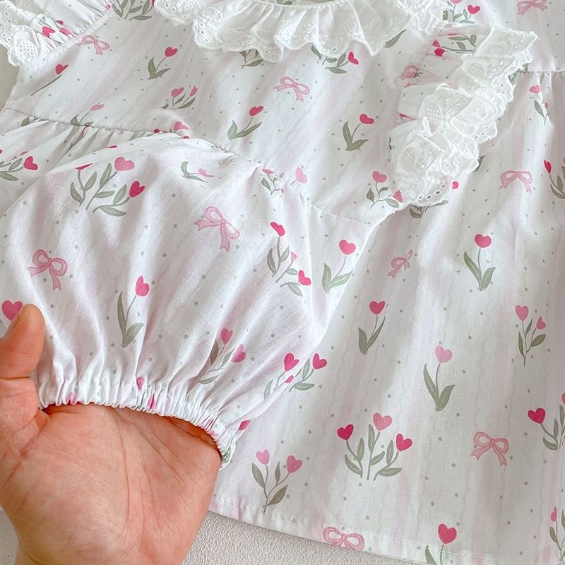 Atmosphärischer Spitzen-spieler Für Mädchen Sommerkleid_voghion.com