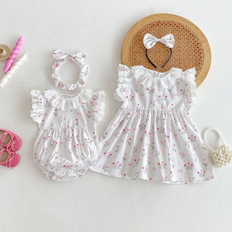 Atmosphärischer Spitzen-spieler Für Mädchen Sommerkleid_voghion.com