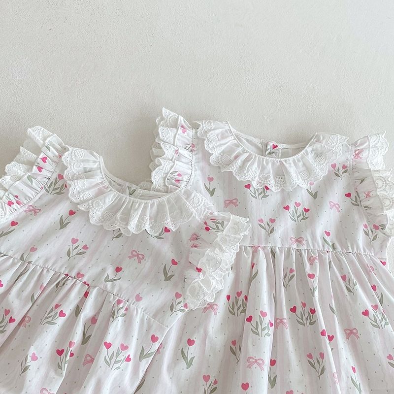 Atmosphärischer Spitzen-spieler Für Mädchen Sommerkleid_voghion.com